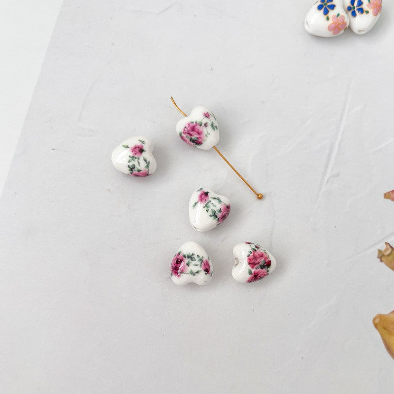 Porcelain love pendant/ porcelain teapot and cup pendant/ diy jewellery necklace pendant