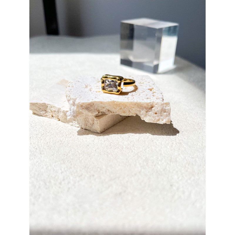 Gold stainless steel rings - zirconia diamond rings love ring