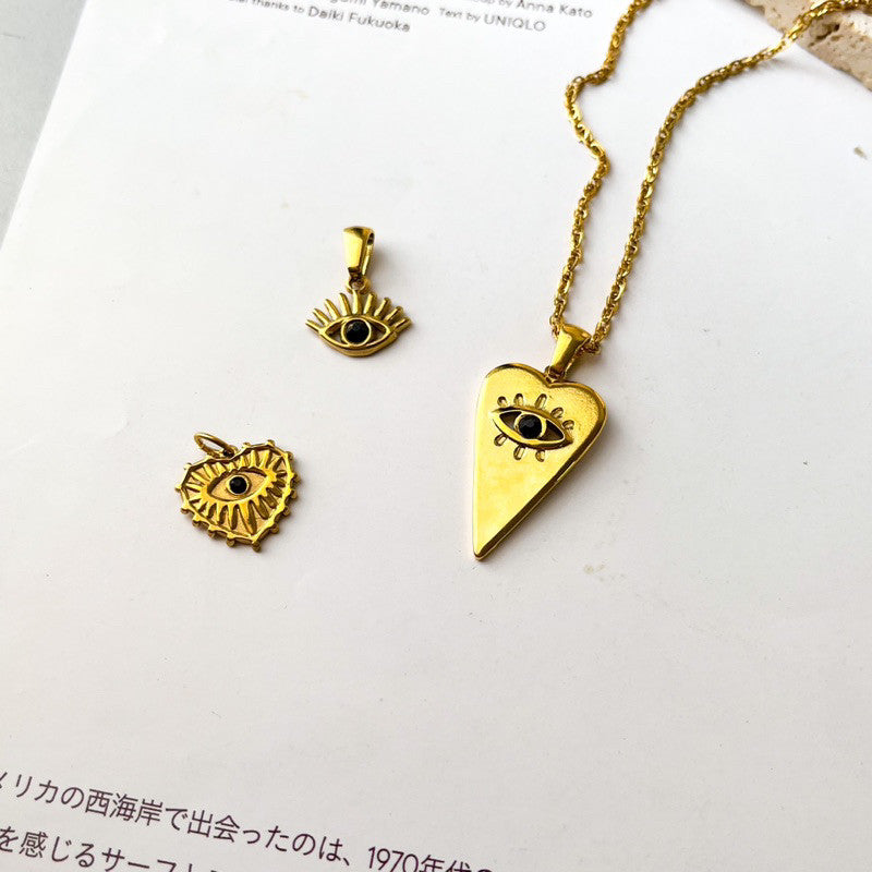 Stainless steel evil eye pendant for diy jewellery/ gold accessories for necklace earrings