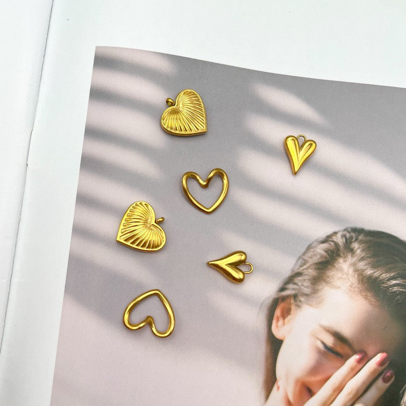 Love pendant in stainless steel strip twisted love design for diy jewellery accessories gold bracelet necklace fashion