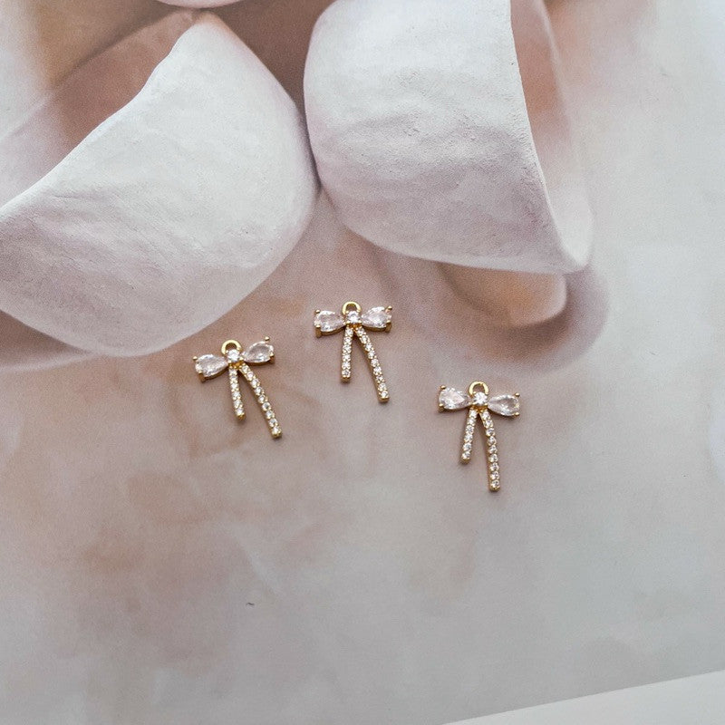 14k gold colour ribbon pendant/ diy jewellery accessories for necklace bracelets