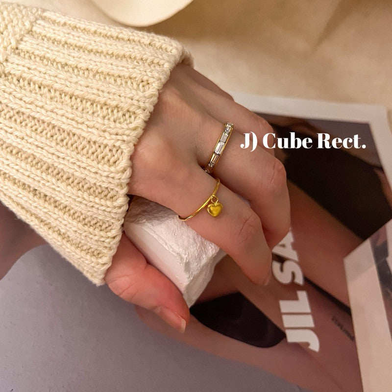 Minimalist ring stainless steel gold ring/ jewellery ring accessories gold cincin zirconia braided love ring