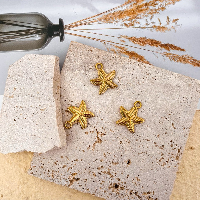 Stainless steel sea beach pendant/ gold starfish shell mermaid tail seahorse pendant for jewellery diy necklace bracelet