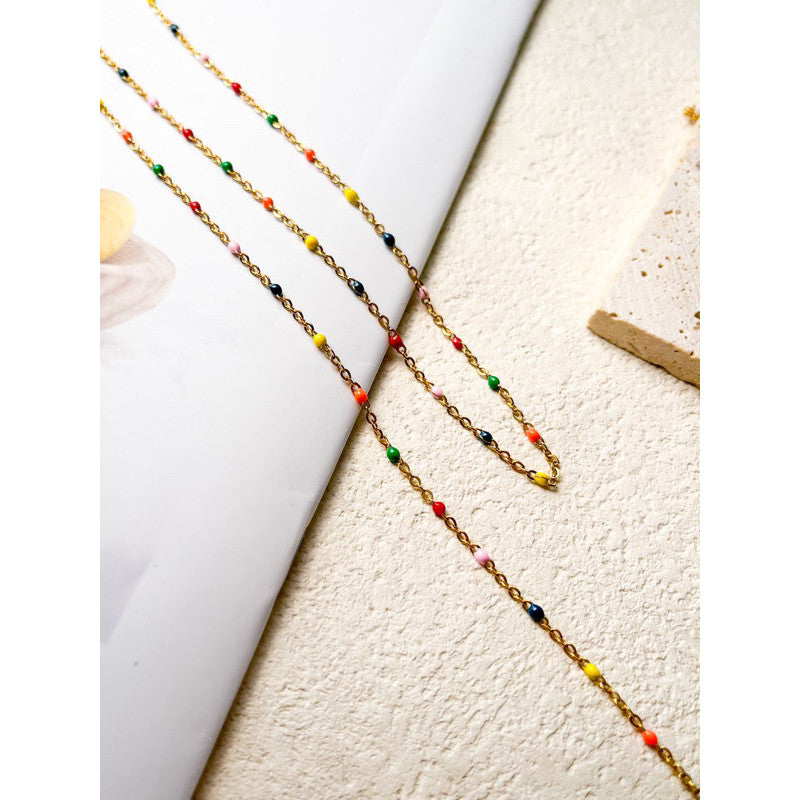 [DIY Chain] Colourful Enamel with Classic cable chain - Stainless steel