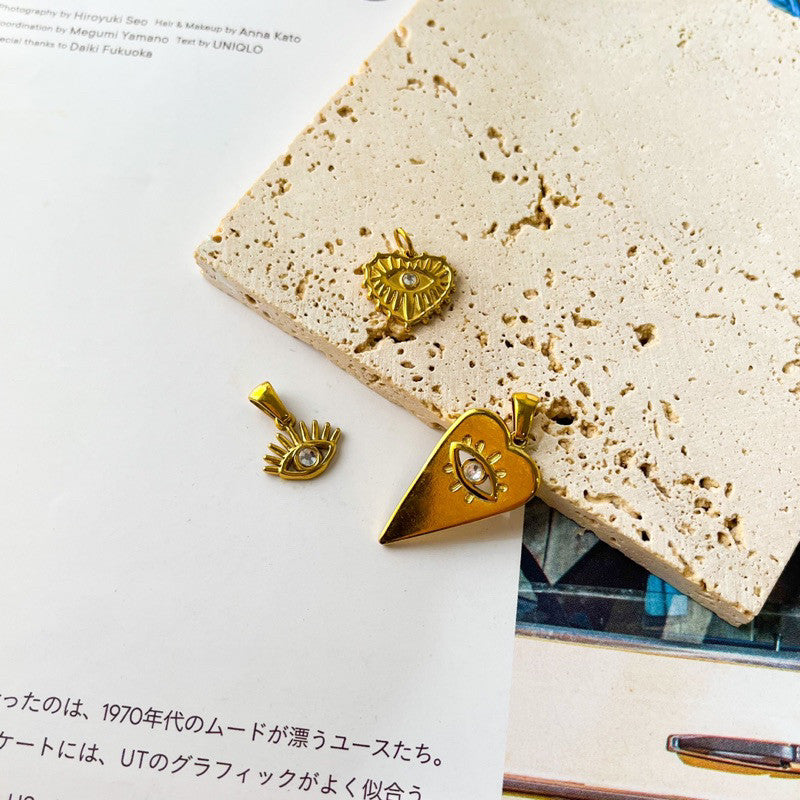 Stainless steel evil eye pendant for diy jewellery/ gold accessories for necklace earrings