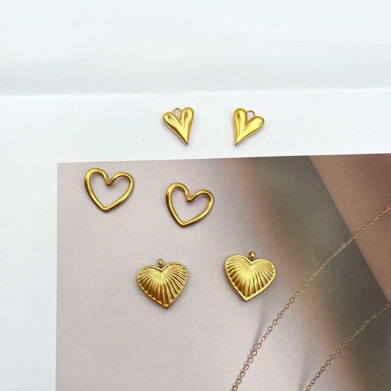 Love pendant in stainless steel strip twisted love design for diy jewellery accessories gold bracelet necklace fashion