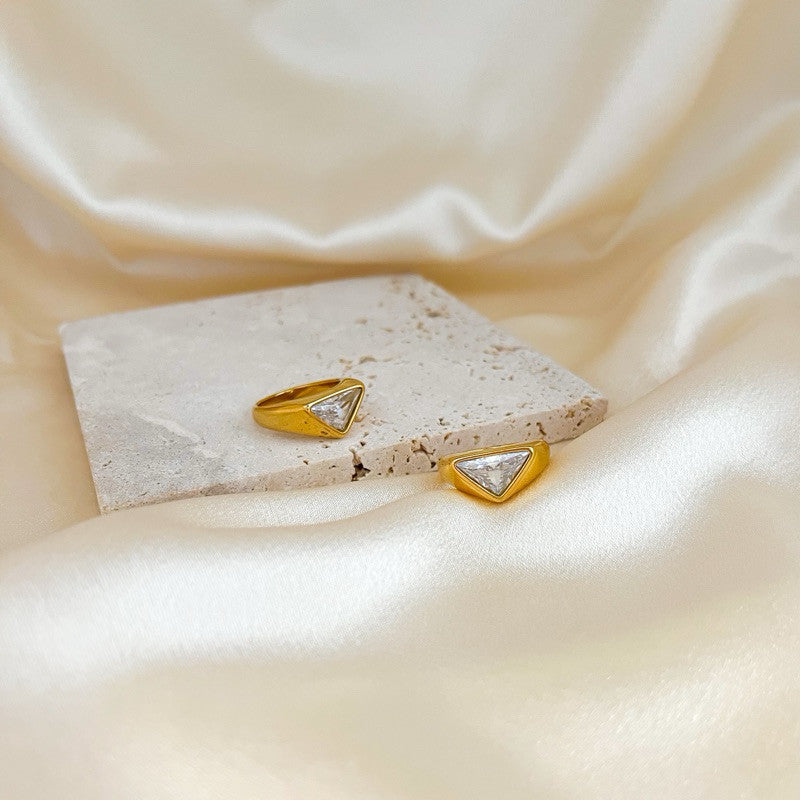 [Premium quality] Bulky thick ring - Stainless Steel with Zirconia stone