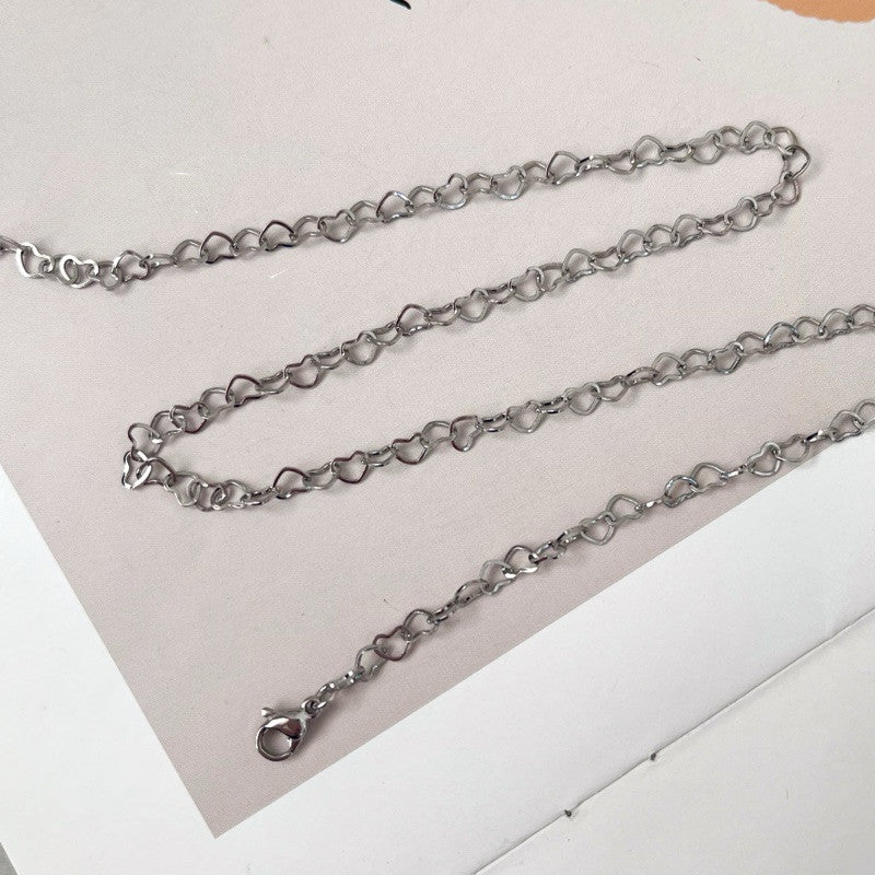 [Ready Necklace] Steel colour stainless steel tarnish free necklace 1 pc