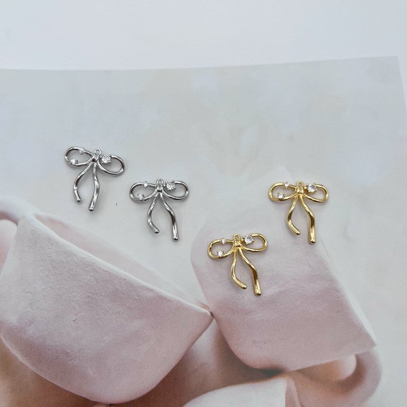 14k gold colour ribbon pendant/ diy jewellery accessories for necklace bracelets