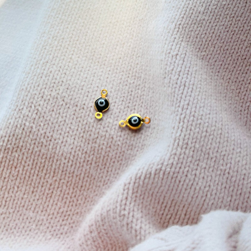 Evil eye double hook stainless steel pendant/ diy accessories for bracelet necklace earrings jewellery