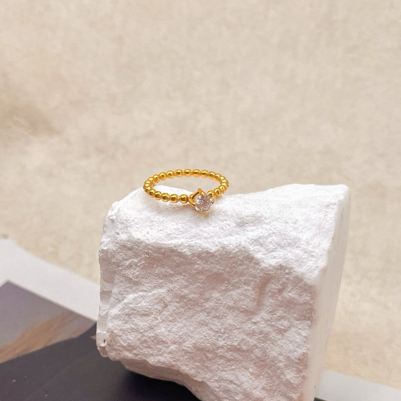 Minimalist ring stainless steel gold ring/ jewellery ring accessories gold cincin zirconia braided love ring
