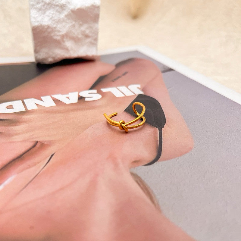 Minimalist ring stainless steel gold ring/ jewellery ring accessories gold cincin zirconia braided love ring