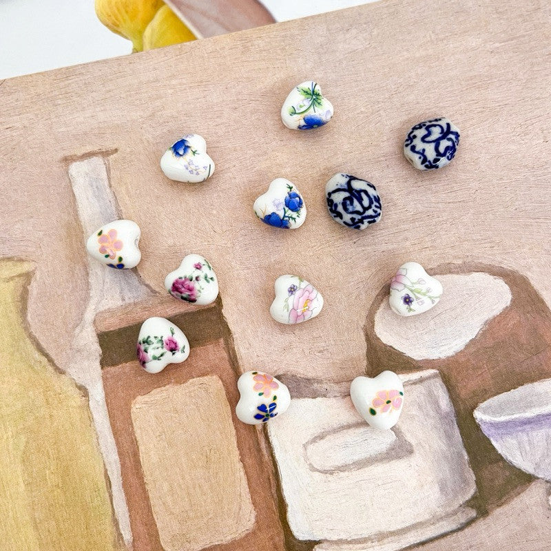 Porcelain love pendant/ porcelain teapot and cup pendant/ diy jewellery necklace pendant