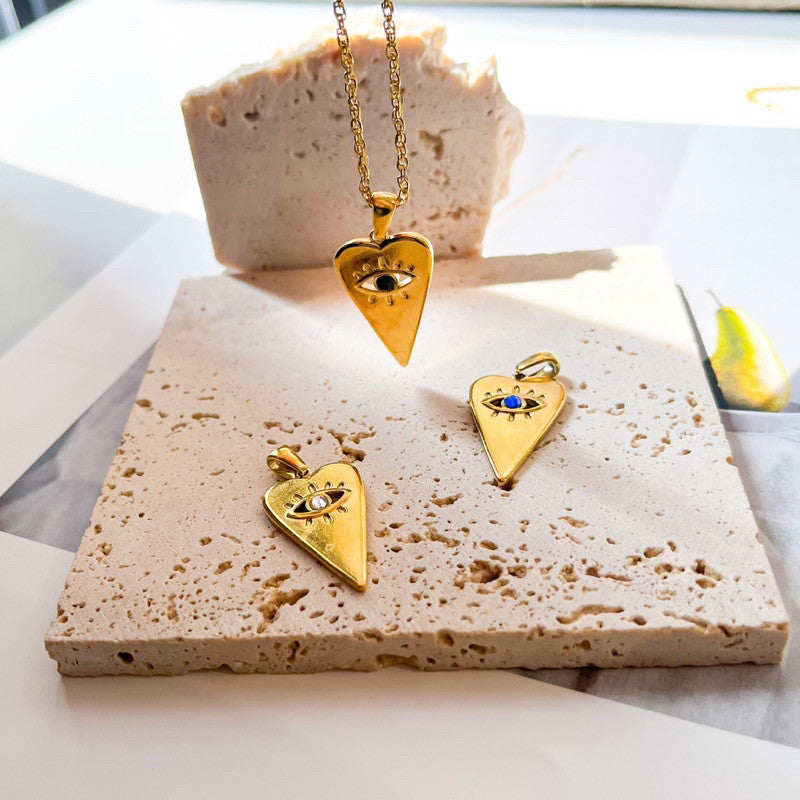 Stainless steel evil eye pendant for diy jewellery/ gold accessories for necklace earrings
