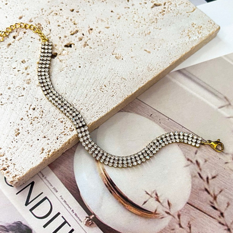 [Tarnish resistant] Stainless steel gold bracelet 1pc - love/ zirconia/ butterfly/ teniss chain design