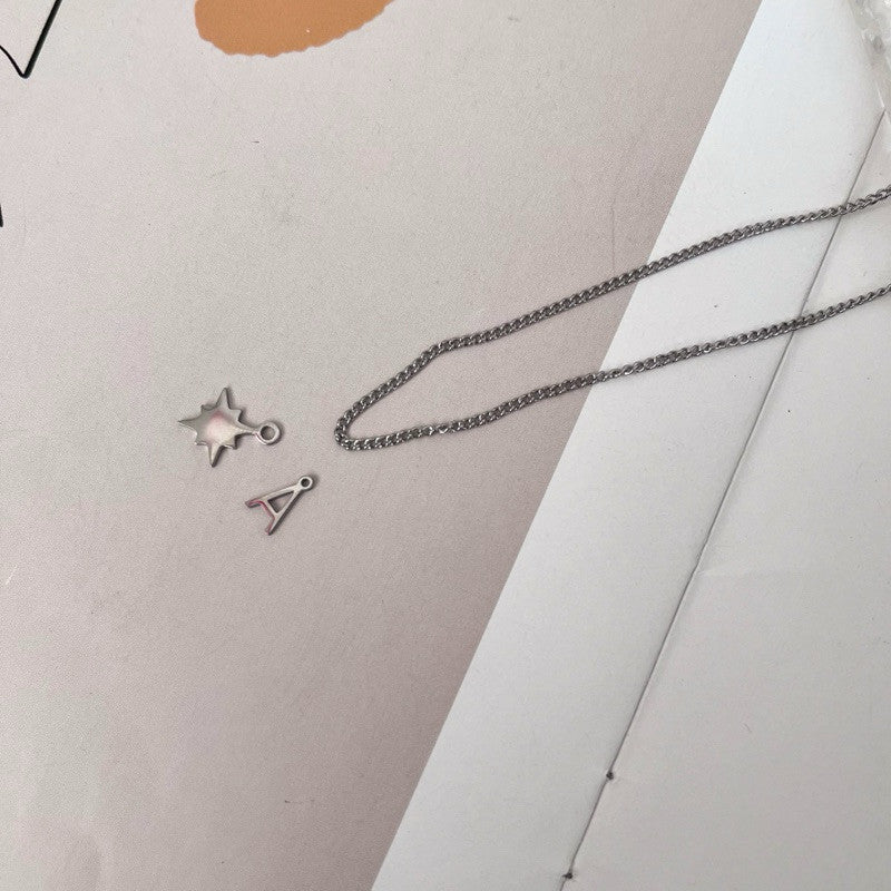 [Ready Necklace] Steel colour stainless steel tarnish free necklace 1 pc