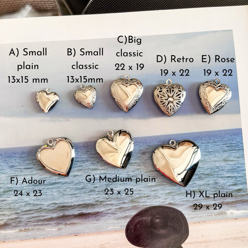Stainless steel love locket pendant/ steel colour love pendant for diy jewellery