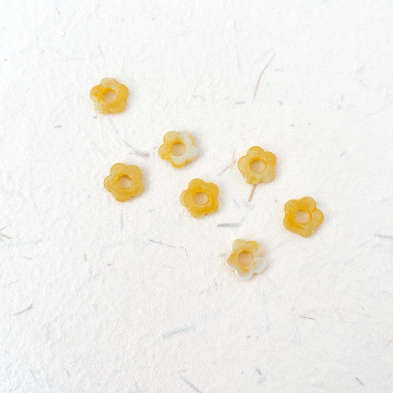 Arcylic flower pendant beads 10pcs per pack/ Colourful flower for diy jewellery
