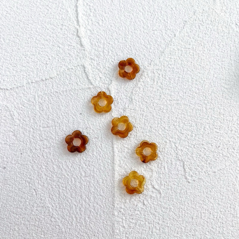 Arcylic flower pendant beads 10pcs per pack/ Colourful flower for diy jewellery