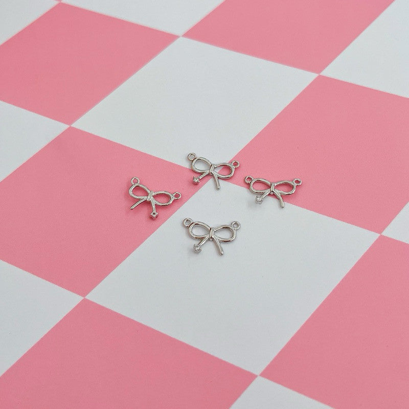 14k gold ribbon bow pendant - real gold plating
