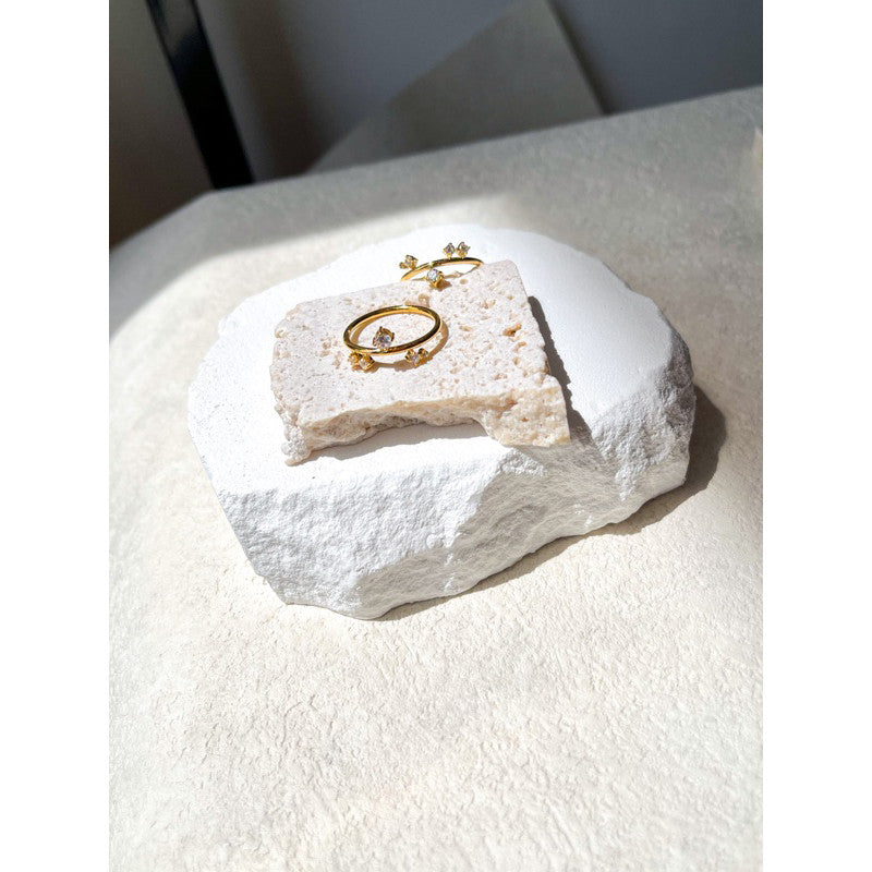 Gold stainless steel rings - zirconia diamond rings love ring