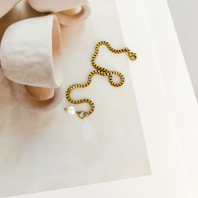 Stainless steel square boxchain 1 meter for diy jewellery handmade necklace bracelet gold chain