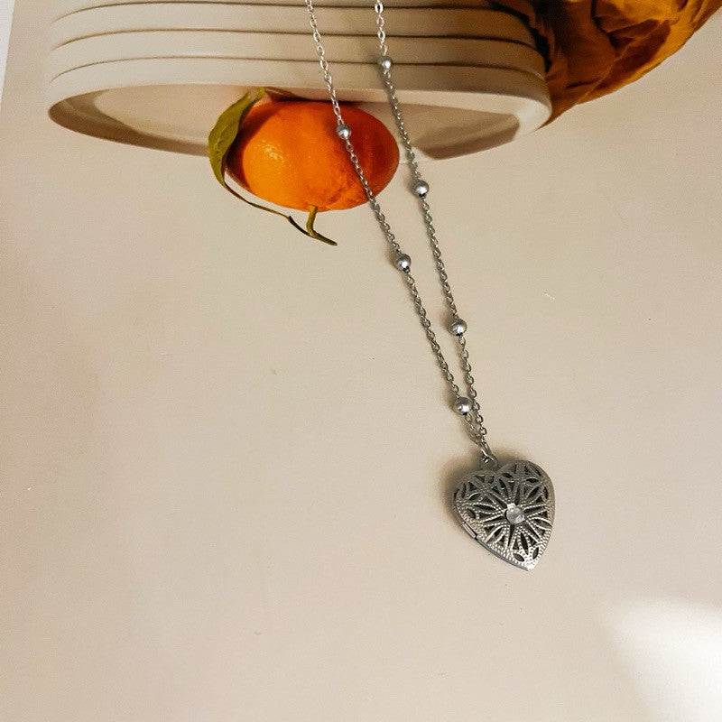[Ready Necklace] Steel colour stainless steel tarnish free necklace 1 pc