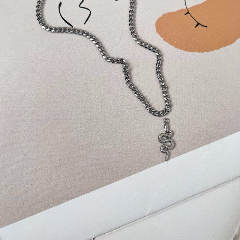 [Ready Necklace] Steel colour stainless steel tarnish free necklace 1 pc