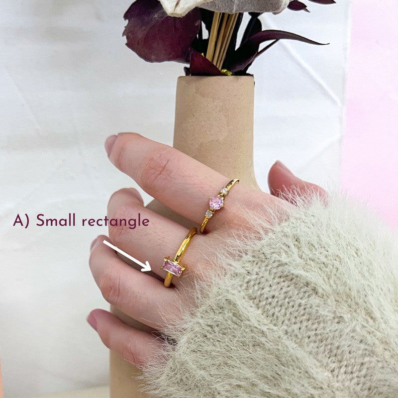 [Pink theme] Stainless steel pink love ring 1 pc/ Water friendly jewellery accessories ladies ring cincin love ring
