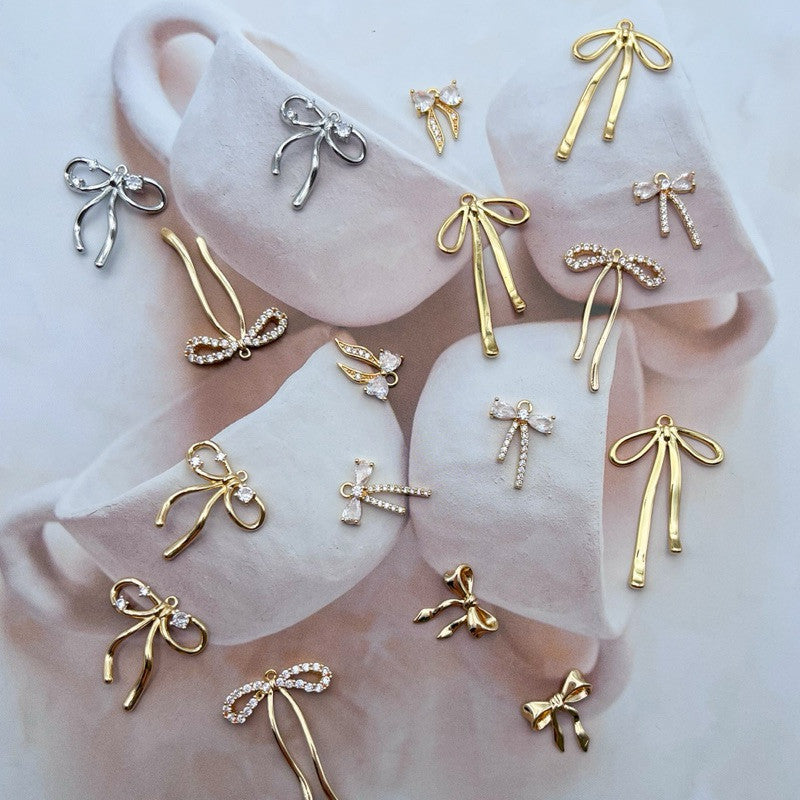 14k gold colour ribbon pendant/ diy jewellery accessories for necklace bracelets