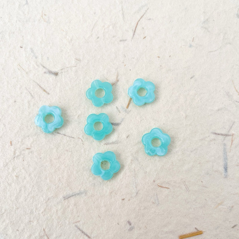 Arcylic flower pendant beads 10pcs per pack/ Colourful flower for diy jewellery