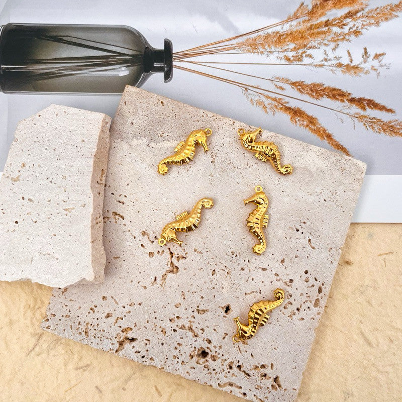 Stainless steel sea beach pendant/ gold starfish shell mermaid tail seahorse pendant for jewellery diy necklace bracelet
