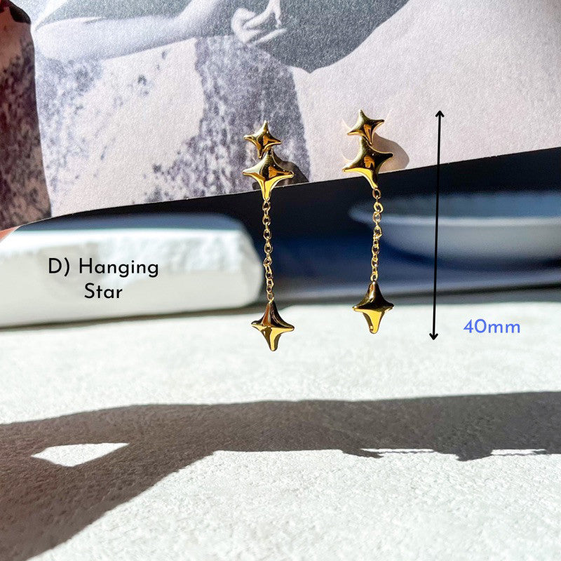 Earrings in stainless steel/ huggies zirconia Diamond earrings