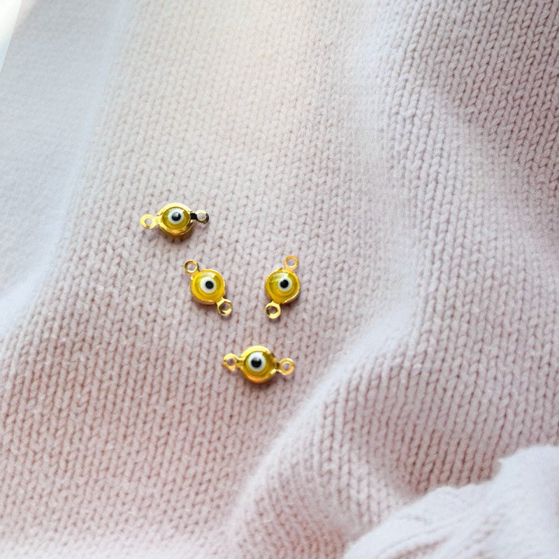 Evil eye double hook stainless steel pendant/ diy accessories for bracelet necklace earrings jewellery