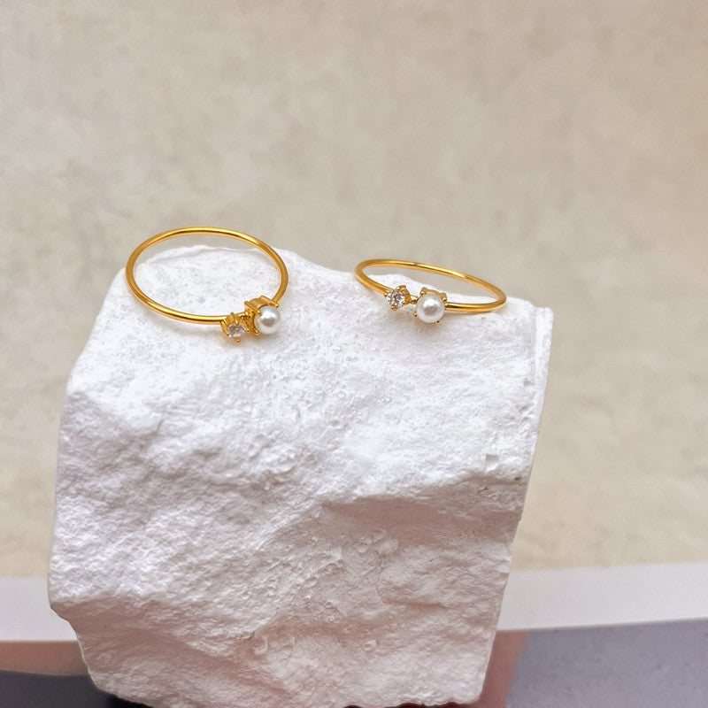 Minimalist ring stainless steel gold ring/ jewellery ring accessories gold cincin zirconia braided love ring