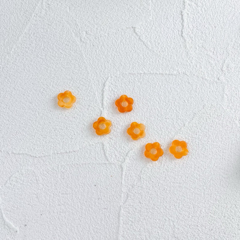 Arcylic flower pendant beads 10pcs per pack/ Colourful flower for diy jewellery