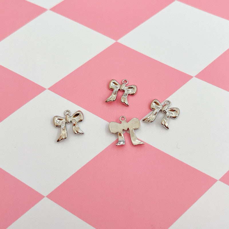 14k gold ribbon bow pendant - real gold plating
