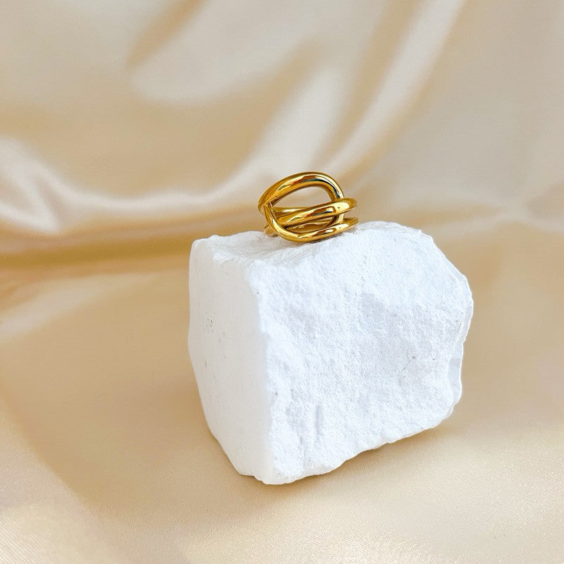 [Premium quality] Bulky thick ring - Stainless Steel with Zirconia stone