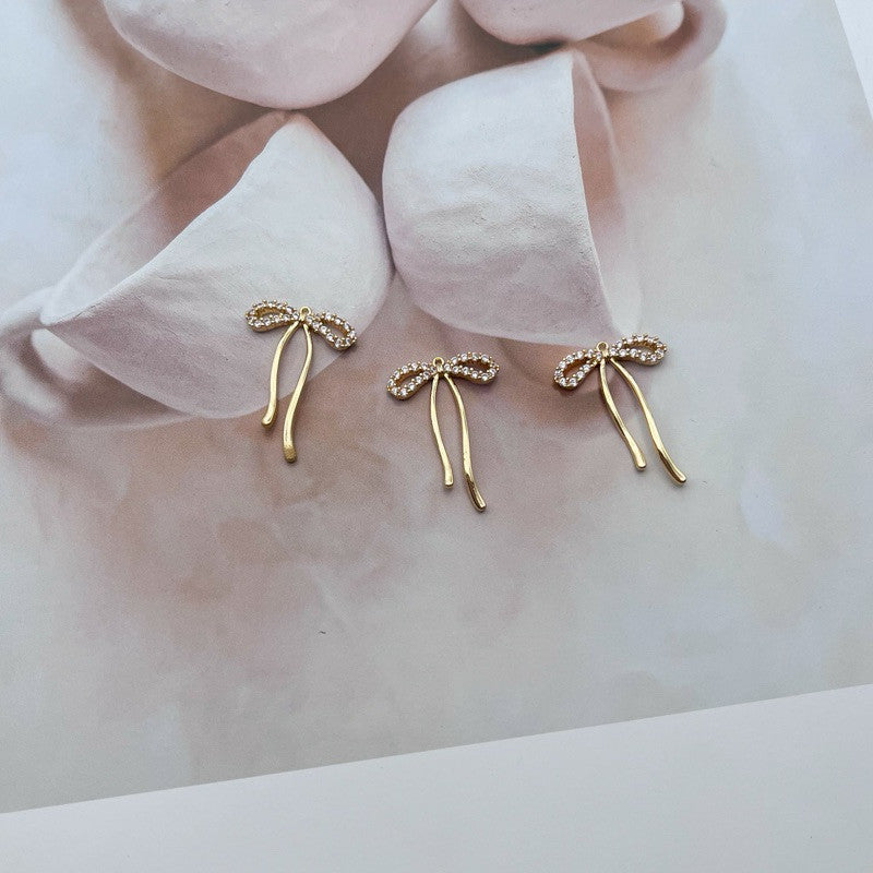 14k gold colour ribbon pendant/ diy jewellery accessories for necklace bracelets