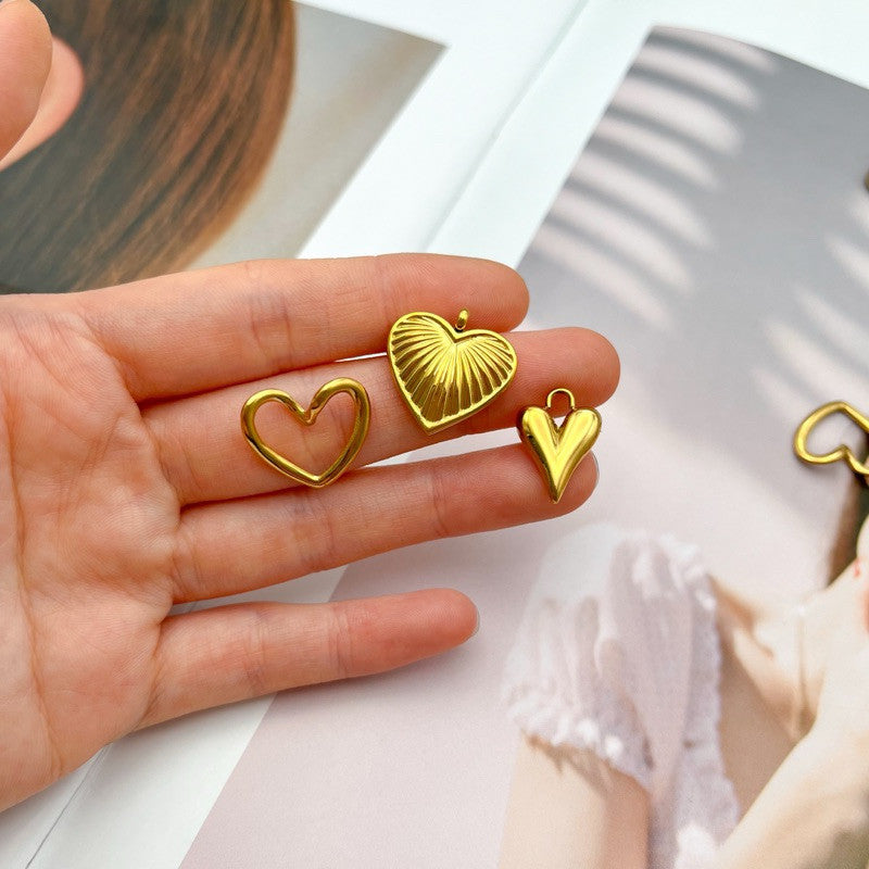 Love pendant in stainless steel strip twisted love design for diy jewellery accessories gold bracelet necklace fashion