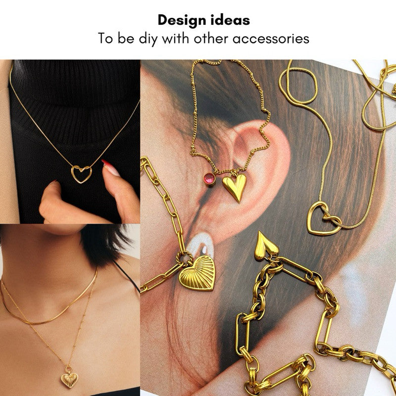 Love pendant in stainless steel strip twisted love design for diy jewellery accessories gold bracelet necklace fashion