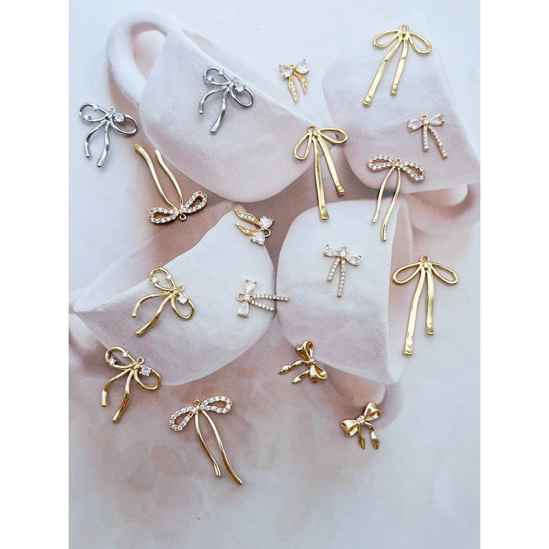 14k gold colour ribbon pendant/ diy jewellery accessories for necklace bracelets