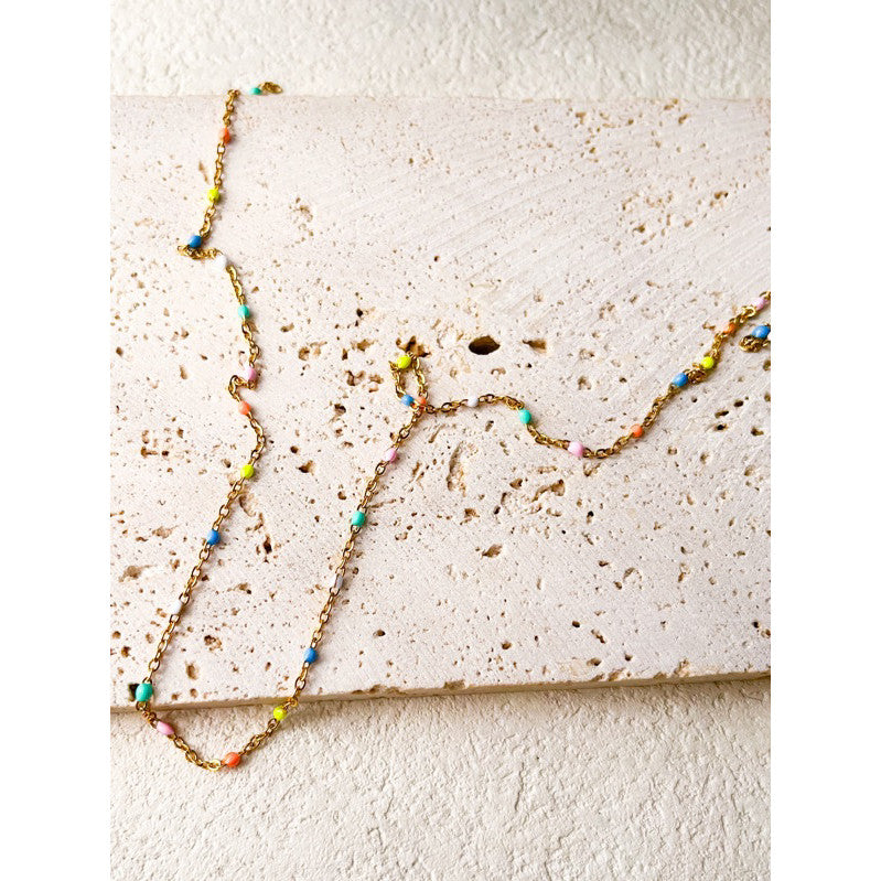 [DIY Chain] Colourful Enamel with Classic cable chain - Stainless steel