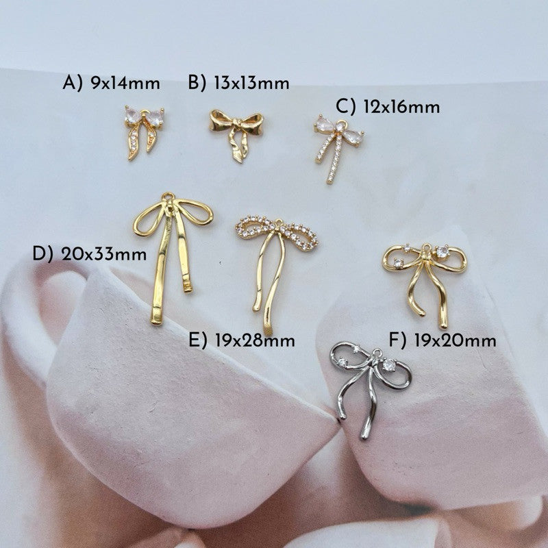 14k gold colour ribbon pendant/ diy jewellery accessories for necklace bracelets