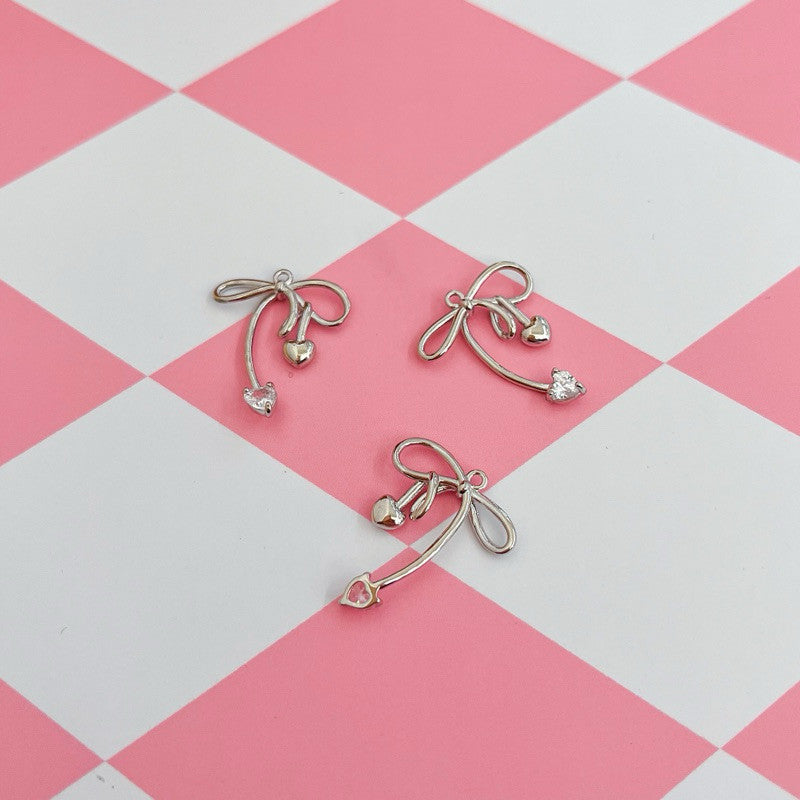 14k gold ribbon bow pendant - real gold plating