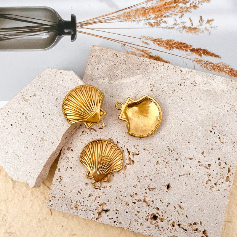 Stainless steel sea beach pendant/ gold starfish shell mermaid tail seahorse pendant for jewellery diy necklace bracelet