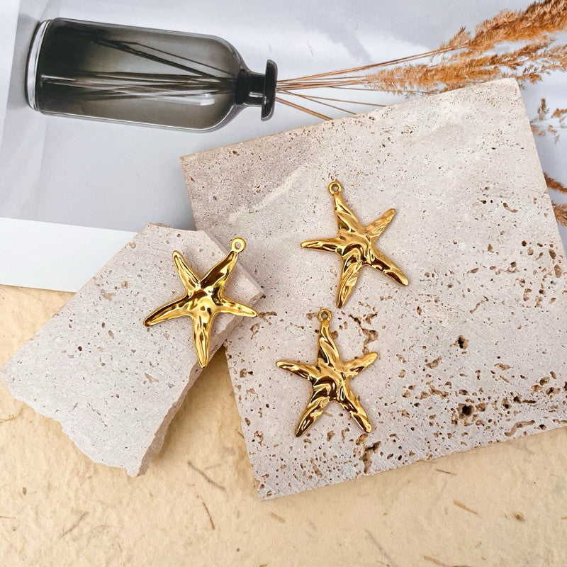 Stainless steel sea beach pendant/ gold starfish shell mermaid tail seahorse pendant for jewellery diy necklace bracelet