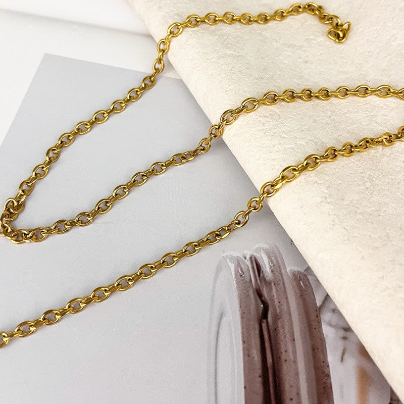Stainless steel Edge Oval chain 50cm/ DIY jewellery chain