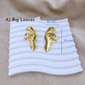 Stainless steel flower earrings/ gold earrings pearl earrings