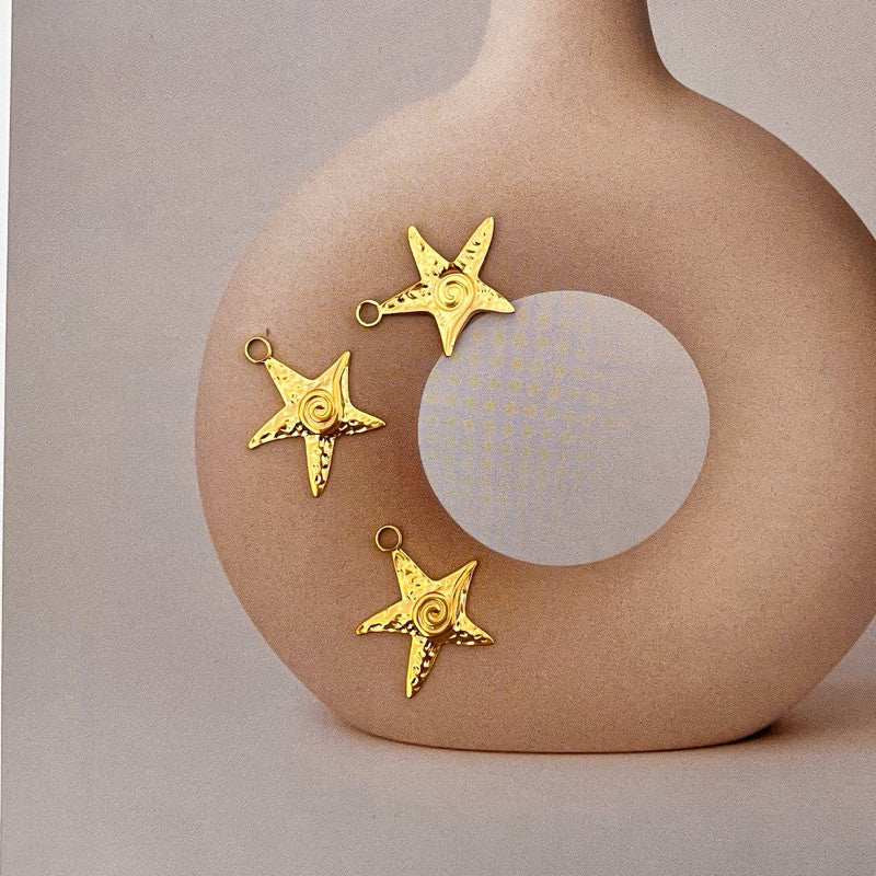 Stainless steel sea beach pendant/ gold starfish shell mermaid tail seahorse pendant for jewellery diy necklace bracelet